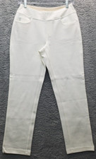 Belle by Kim Gravel Pants Womens Petite 4 White Mid Rise Pockets Straight Leg