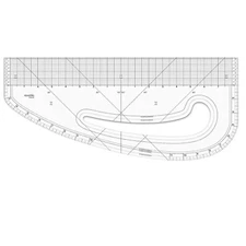 Acrylic Clear Pattern Master Ruler for Sewing or Dressmaking, 16" or  24"