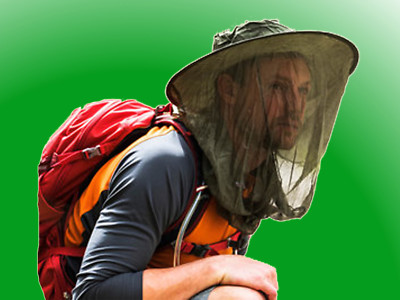 Care Plus Headnet Pop-Up Hut mit Moskitonetz Kopfnetz Hutnetz Insektenschutz 