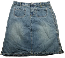 Old Navy Denim Skirt 8 Blue Jean Cotton Casual Modest Boho A-line Knee Vintage