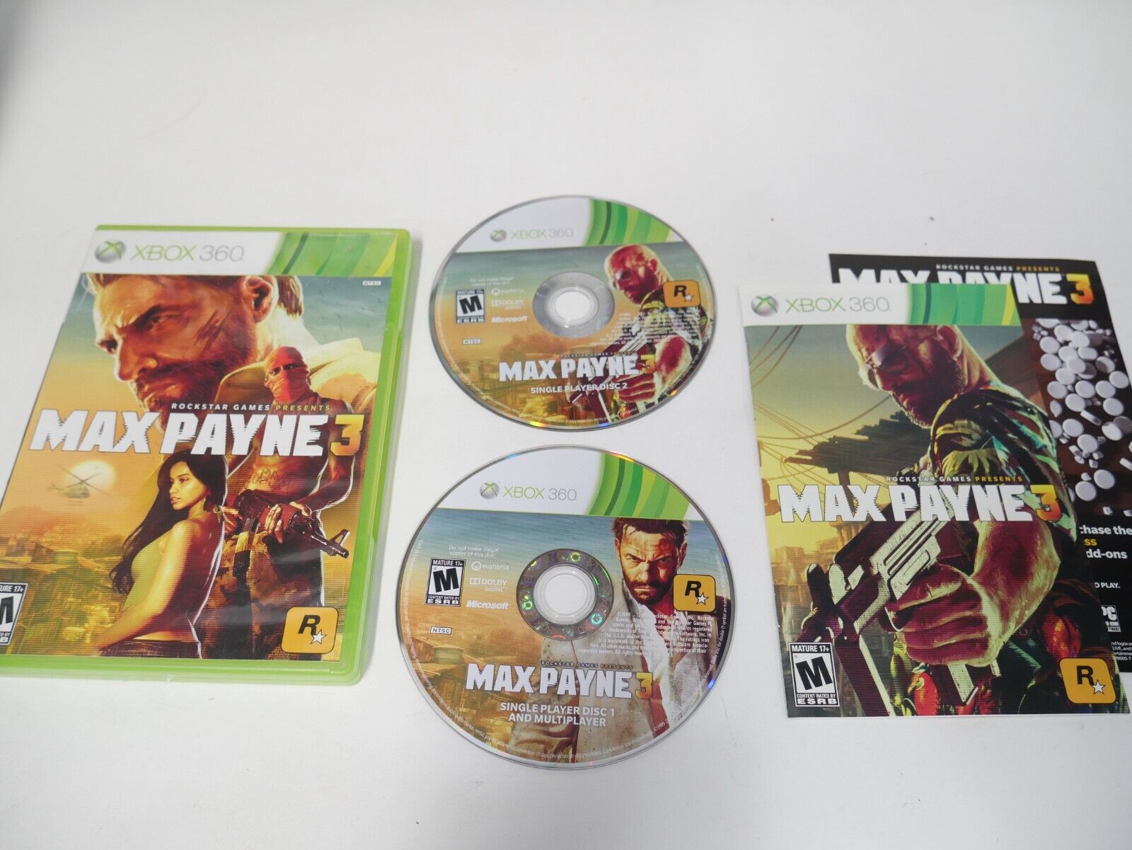 Max Payne 3 - PC Windows Big Box Complete, CIB - 4 Disc Set /w Manual - VG  Cond.