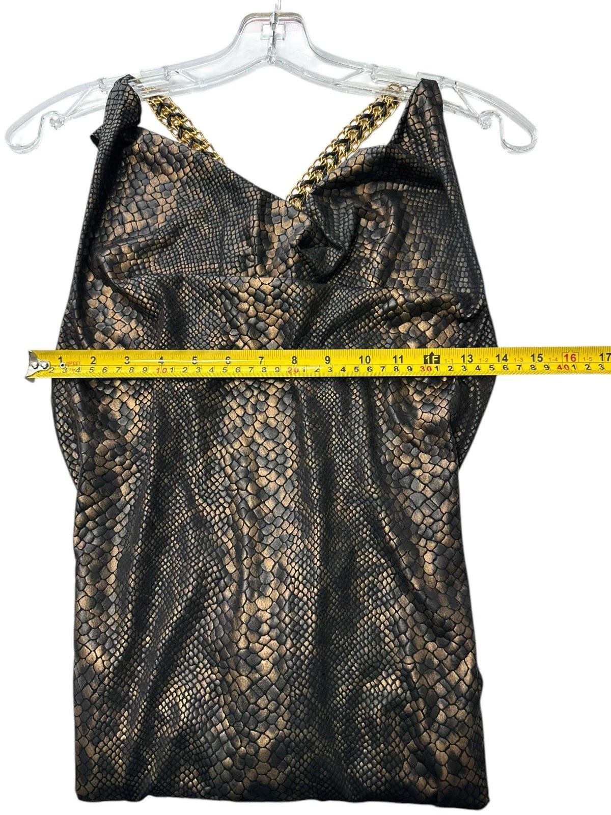 VETEMENTS Abito body donna Eien Apparel pelle di serpente taglia L gotico punk spigoloso catena animale