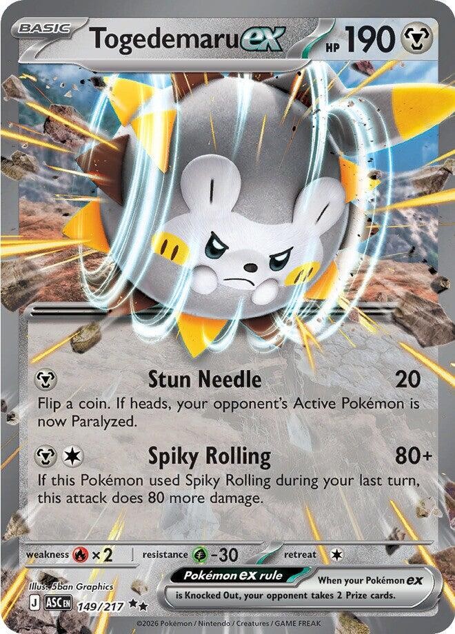TOGEDEMARU EX 149/217 ASCENDED HEROES POKEMON (DOUBLE RARE, NM) | eBay