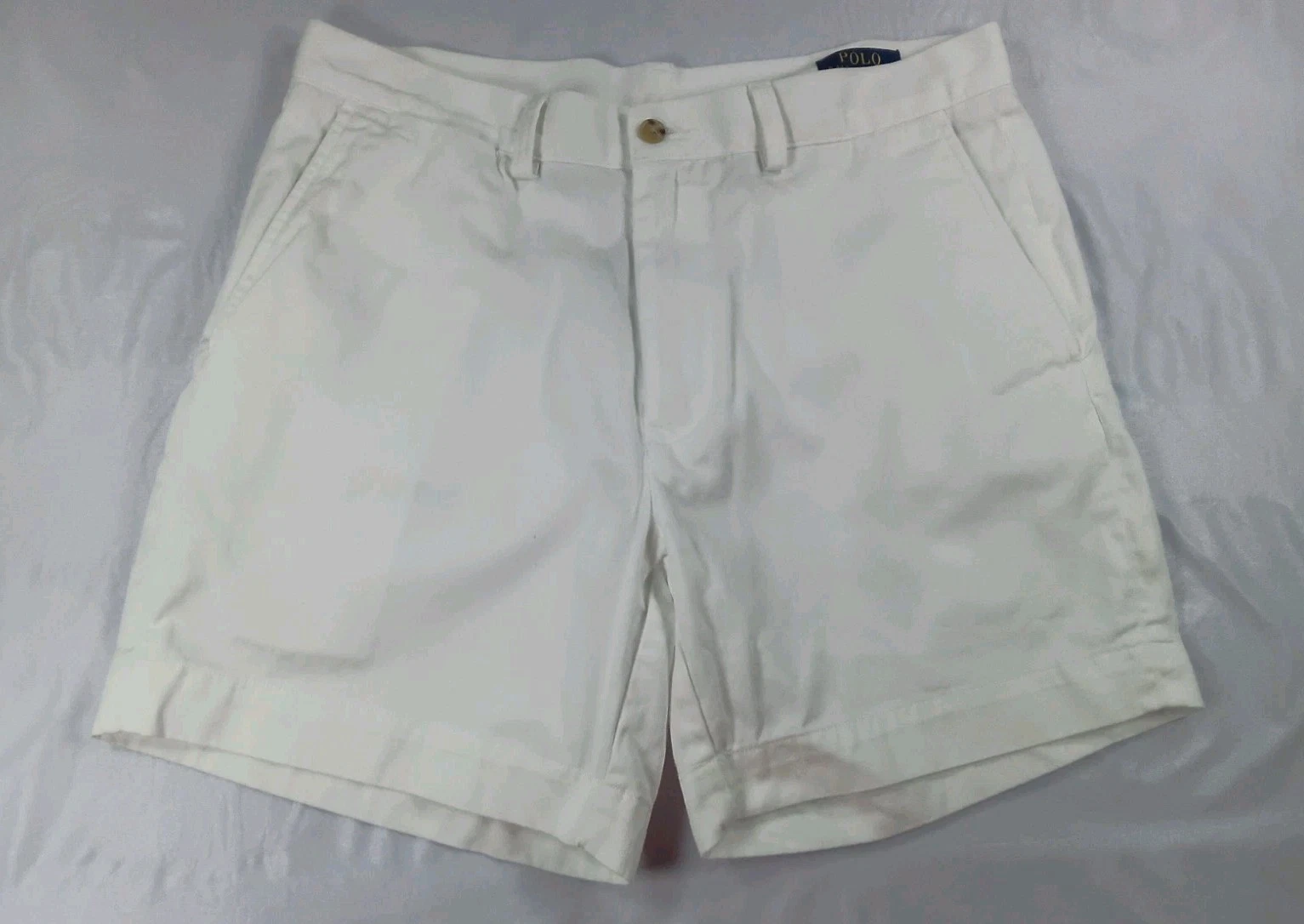 Polo Ralph Lauren Women's White Chino Shorts Size 32 Classic Fit 100% Cotton