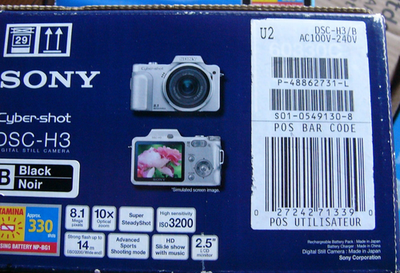 Sony Cyber-shot DSC-H3 8.1MP Digital Camera - Black for sale