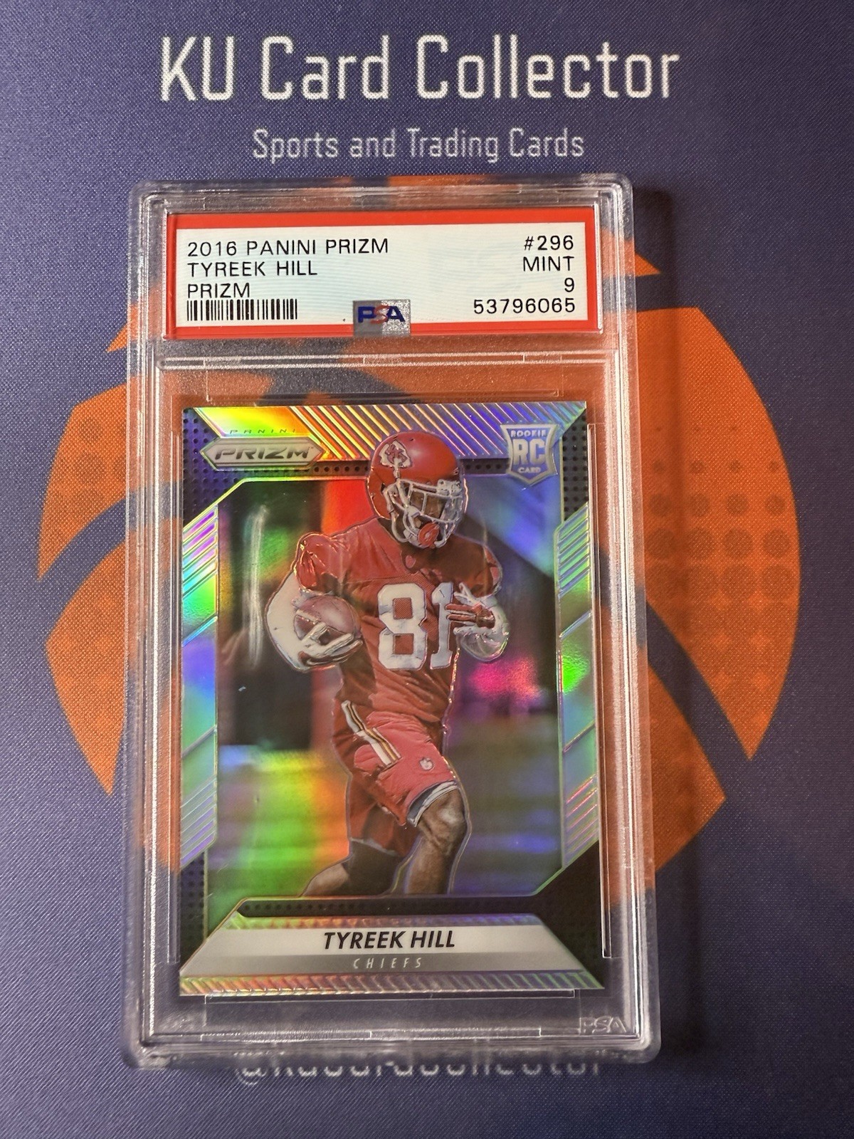 2016 Panini Prizm - Rookie Tyreek Hill #296 Silver Prizm (RC) PSA 9