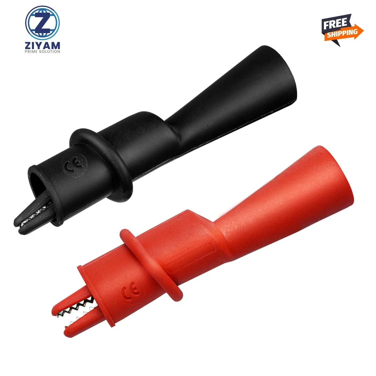 Xiatiaosann Multimeter Bananenstekker naar Krokodil Alligator Clip Testsonde, 5 stuks 4 mm Stapelbare Kleurrijke Bananenstekker Siliconen Draden voor Multimeter Oscilloscoop, 1M
