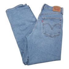 Levi's Ribcage Straight Ankle Jeans Womens 29 High Rise Denim Button Fly Blue