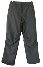 Lands End Ski Snow Pants Womens 16 Black Lined Ankle Zips Snowboard Winter
