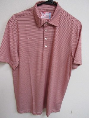 Chik-fil-A Oobe Red/White Striped Polo Shirt Team Style Hydro Chill Medium
