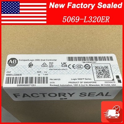 New Sealed NEW AB 5069-L320ER SER A CompactLogix 5000 Controller 5069L320ER PLC