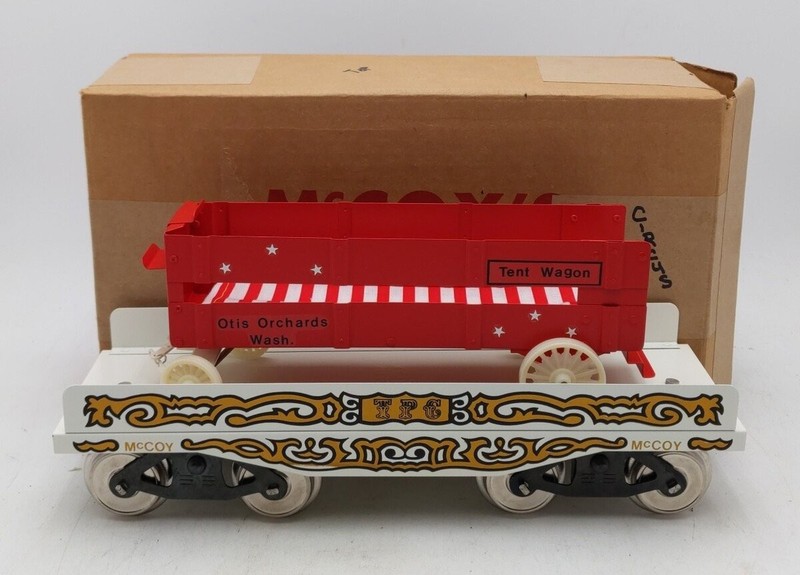 McCoy 256TW Standard Gauge TPC Circus Flat Car w/ Tent Wagon LN/Box