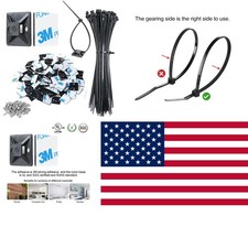 100pcs Strong Self-Adhesive Cable Tie Mounts with 8