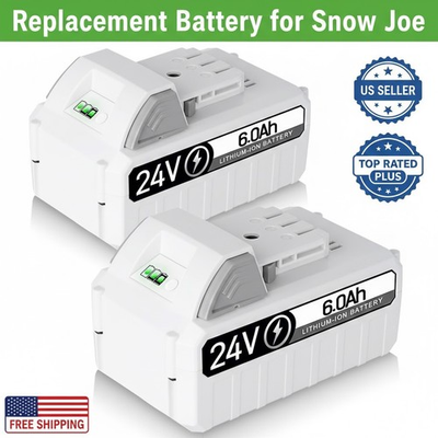 #ad 2Pack 24V 6.0Ah Replacement Battery for Snow Joe Sun Joe Power Joe Aqua Joe 2 $66.25