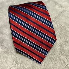 Club Room Red  Blue Striped Silk Tie NWOT 3.5  Wide 60.5  Long