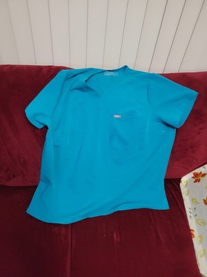 FIGS Teal Women's Plus Size 3X Healthcare Scrub Top Uniform Solid Pattern