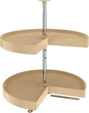 28" Pie-Cut Dual Tier Plastic Lazy Susan Organizer Diagonal Corner Base Cabinets