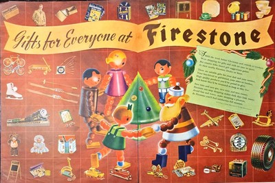 Firestone Tires Christmas Gifts for everyone holidays 1943 Vintage 2-Print Ad