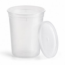 24 oz Plastic Deli Containers w/ Lids Heavy Duty Food Storage 240-960 Sets