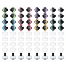 14mm Flash Safety Eyes, 48 Set Colorful Crocheting Safety Eyes, 8 Colors