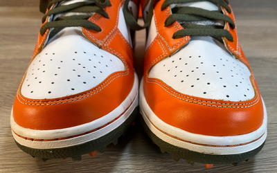 Nike Air NRG Golf Dunk White Orange Olive Men 9.5 Golf Shoes 484294-101 RARE Nike Dunk NG Golf Shoes - Mens White/Khaki/Orange at  main image 3