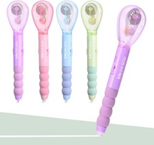 4 Pcs White Correction Tape Pen, 19.69 ft Smooth Pull Out Tape Pens, Instantly