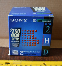 Lot of 25 Sony Diskettes 3.5" 2HD 1.44MB IBM Formatted New Open Box