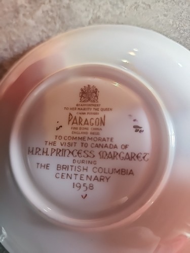 RARE VINT 1958 Paragon Mrm Princess Margaret The British Columbia Centenary 1958 - Picture 17 of 19