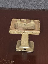 Antique Kilgore Dollhouse Miniature Cast Iron Bathroom Sink Tan Gold