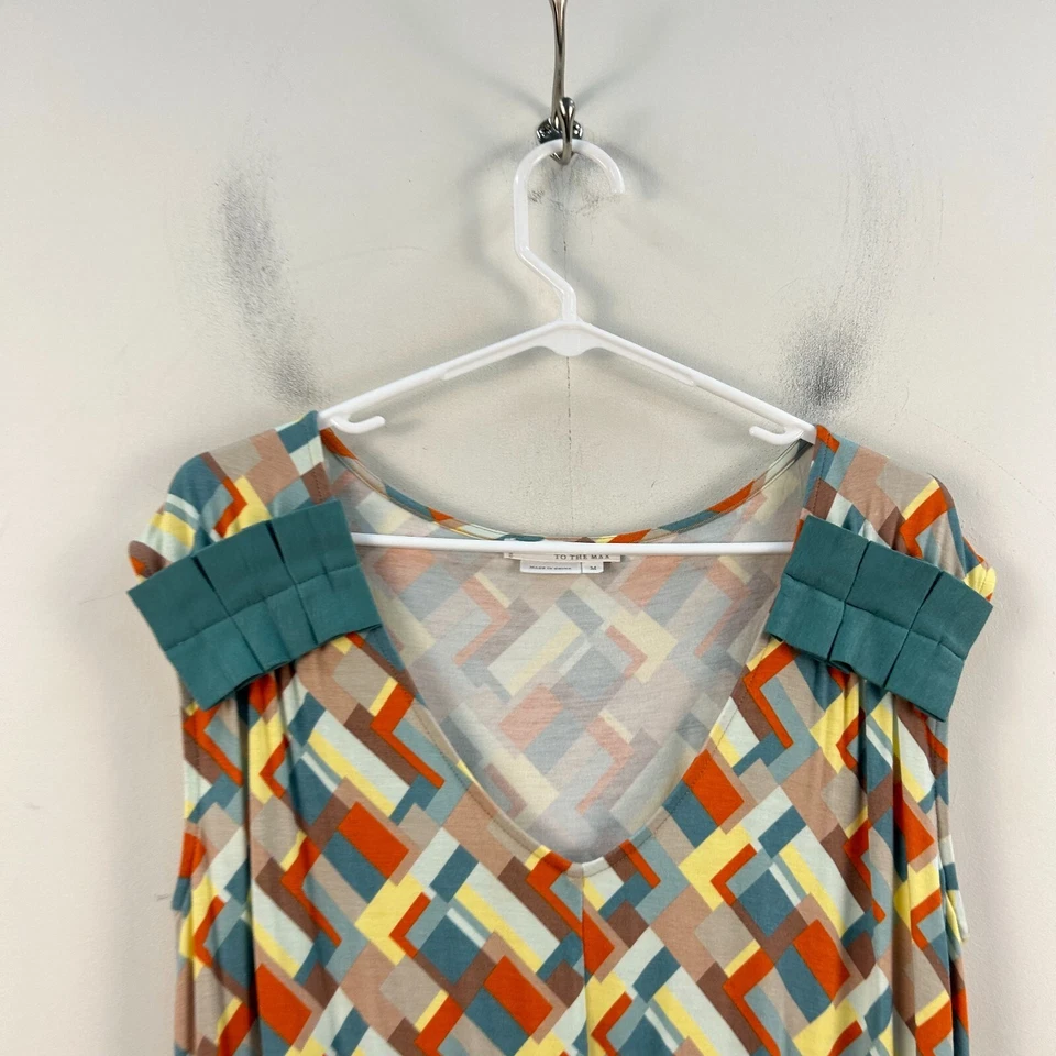 To The Max Mujer Vestido Mediano Sin Mangas Tejido Azul Naranja Pullover 19740 Foto 4 de 4