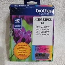 NEW OEM - BROTHER LC3013 XL CMY 3-PACK INK CARTRIDGES - LC30133PKS