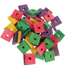 50 Pcs Parrot Bird Wooden Block Toys Pet Chewing Bite Toys Wood Material