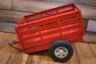 Vintage 1950s Tonka Toys Metal Two Wheel Red Toy Stake Bed Trailer