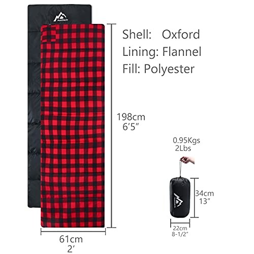 Heated Sleeping Bag pad, Heated Sleeping Bag Liner, 5 Heating Red Flannel - Picture 6 of 7