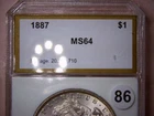 1887 Morgan Silver Dollar, Double Profile , Die Cracks