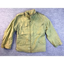 Vintage 1971 Alpha Industries M-65 Field Jacket Small Short Green Military Coat