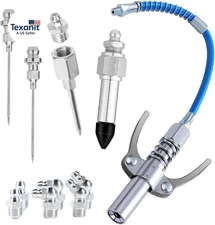 Grease Gun Tips Kit – Grease Gun Needle Nozzles, 12" Flex Hose, Grease Dispenser