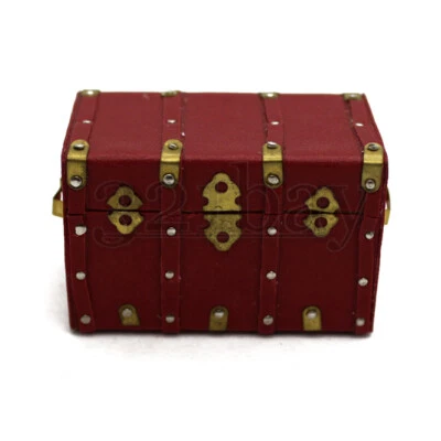 Puppenhaus Koffer Mini Schatzkiste im Maßstab 1:12 Holz Zubehör Truhe Lade 1zu12