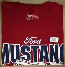 Ford Mustang Shirt 1964 Pony Tri Bar Stripes Heather Crimson Mens Medium-XL