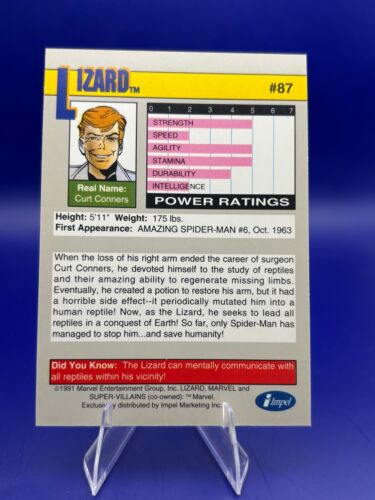 Tarjeta Lizard 87 - 1991 Impel Marvel Universe II - Imagen 2 de 2
