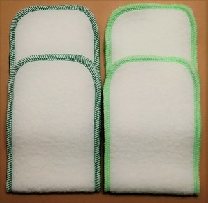 Hemp Organic Cotton Fleece diaper Doublers 4 x 12 Fall Colors