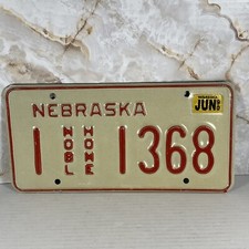 Vintage 1990 NEBRASKA Mobil Home License Plate Yellow And Red Original Plate