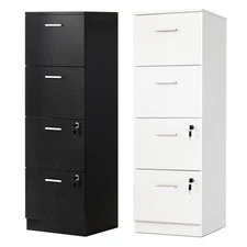 Wood Filing Cabinet 2/4-Drawer Organizer Vertical File Cabinet Office Storage