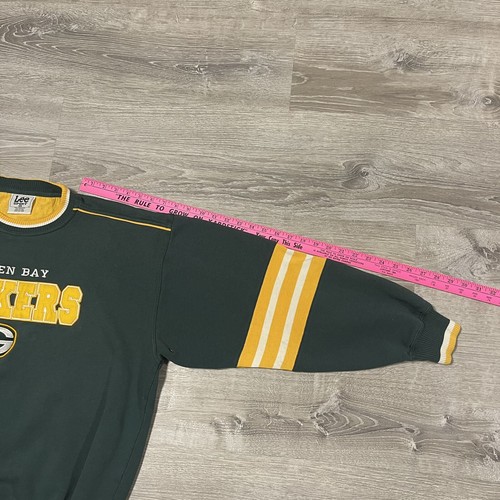 Felpa vintage Lee Sport Green Bay Packers girocollo ricamata da uomo taglia XL - Foto 6 di 6