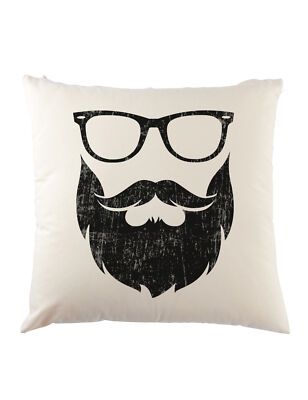 Nerd Hipster Dekokissen Fun Geek Admin Coder Developer Glasses Beard