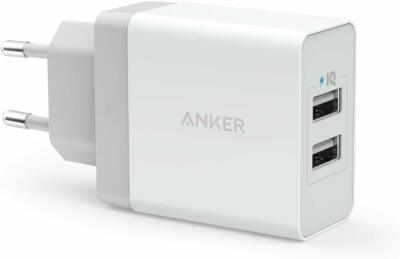 Anker 24W 2 Port USB Ladegerät PowerIQ Quick Charge 2.0 iPhone Android Weiß