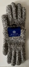 Winter Essentials Women's Cozy Gloves Gray & Black Specks NEW