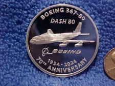 2024 BOEING EMPLOYEEs COIN CLUB Silver medal 367-80 Dash 80 .999 1 oz . 12KbSR