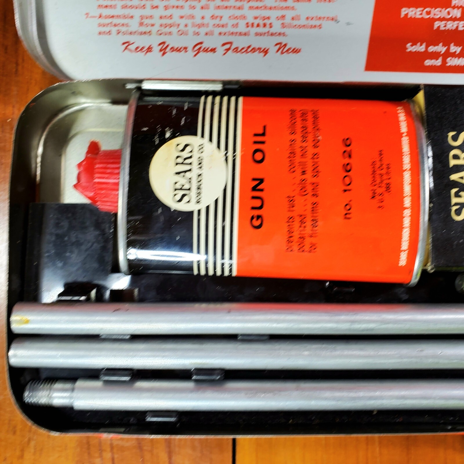 Vintage Sears Roebuck and Co GUN CLEANING KIT No.2140 1216ga Metal Box