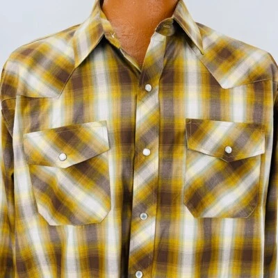Haband Rockabilly L Pearl Snap Long Sleeve Shirt Pockets Collar Western - Image 1 of 4